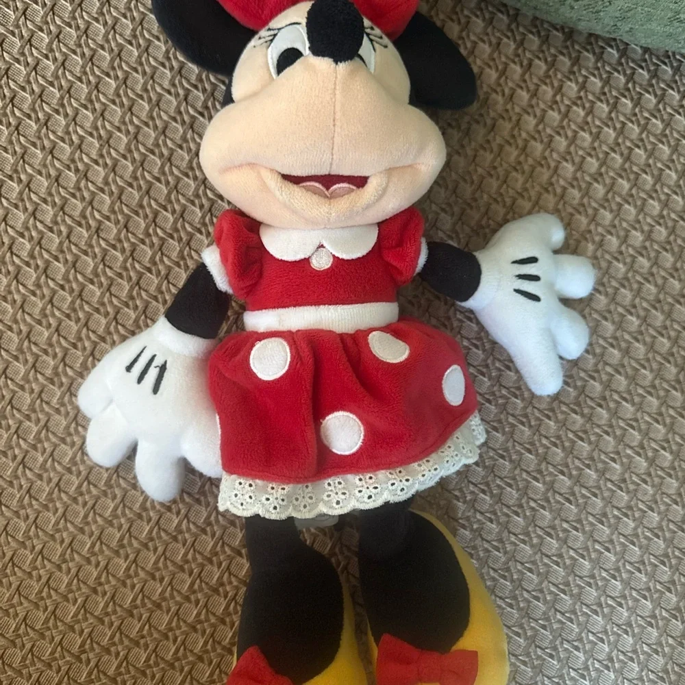 Disney Minnie Mouse Plush in Red Dress with Yellow Shoes